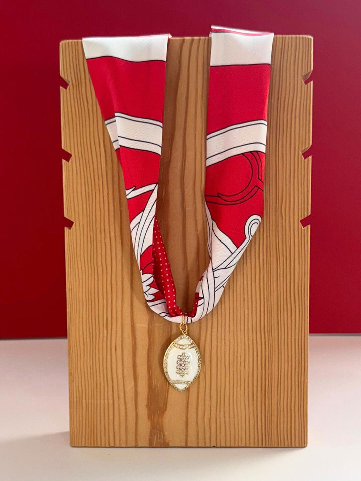 red scarf necklace