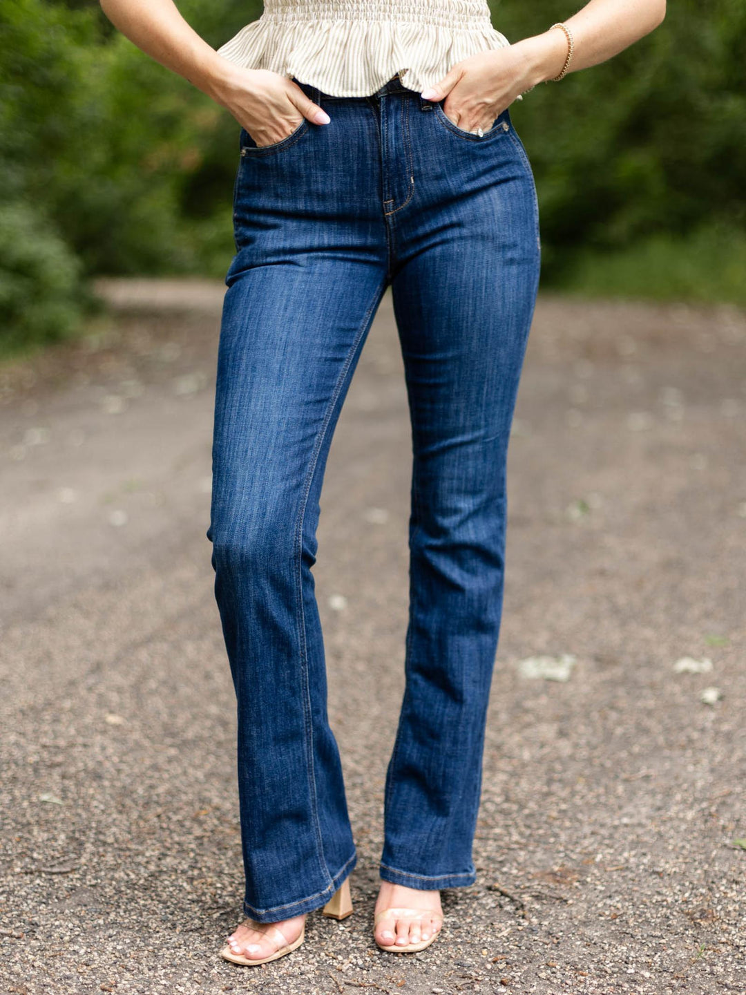 Free People Aegean Double Knot High Rise Straight Denim
