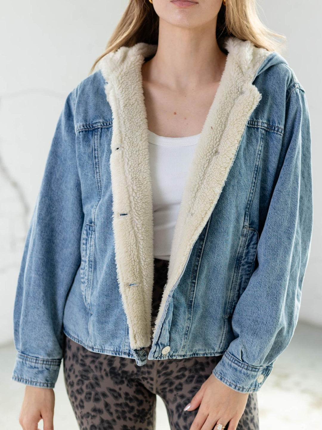 cozy fleece denim jacket