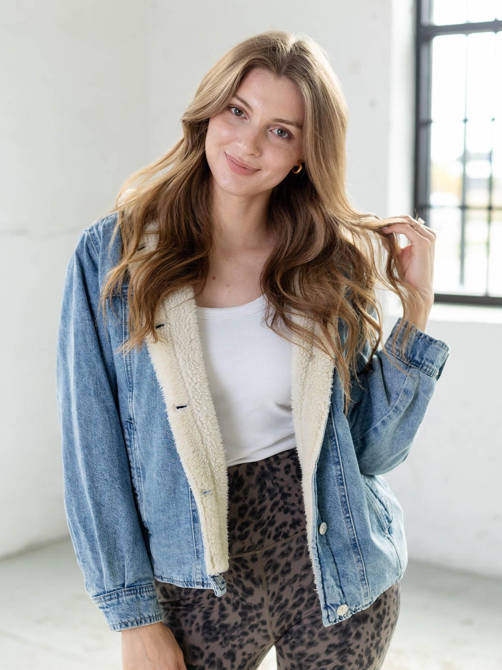 Free People Asher Cozy Denim Jacket – Leela and Lavender