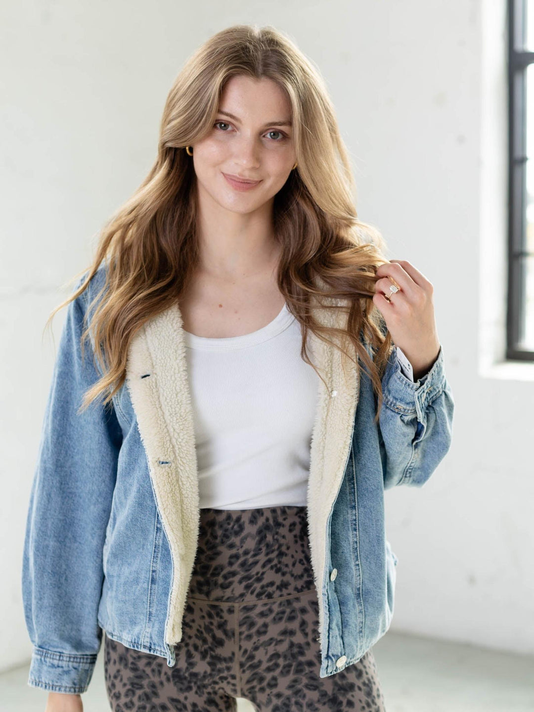 cozy fleece denim jacket