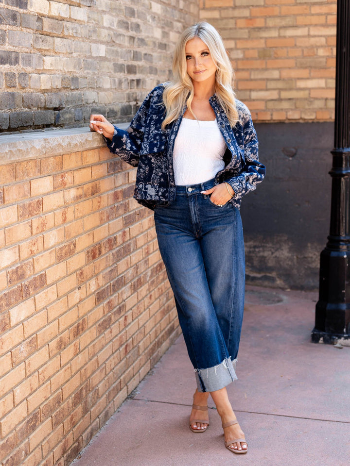 bandana printed structured layering piece