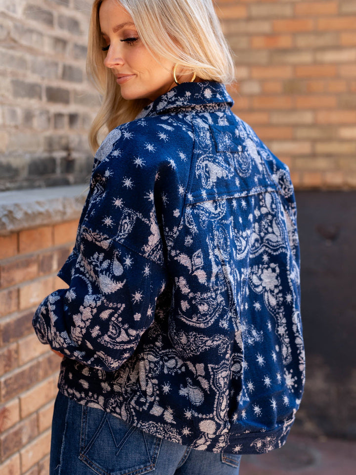 bandana printed structured layering piece