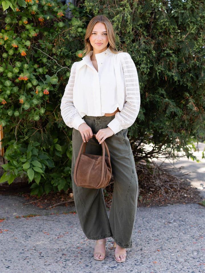 suede bucket bag