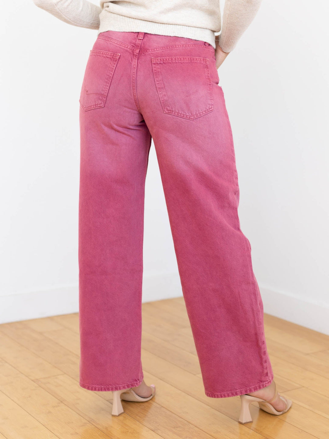washed burgundy straight leg jeans