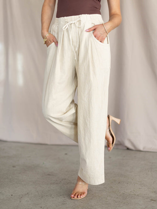 free people cream linen pants