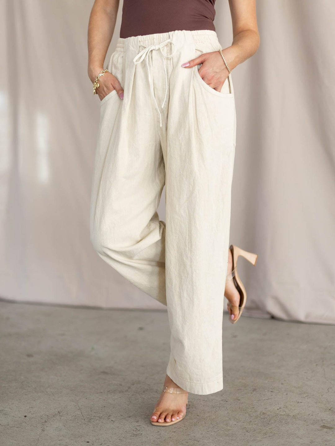 free people cream linen pants