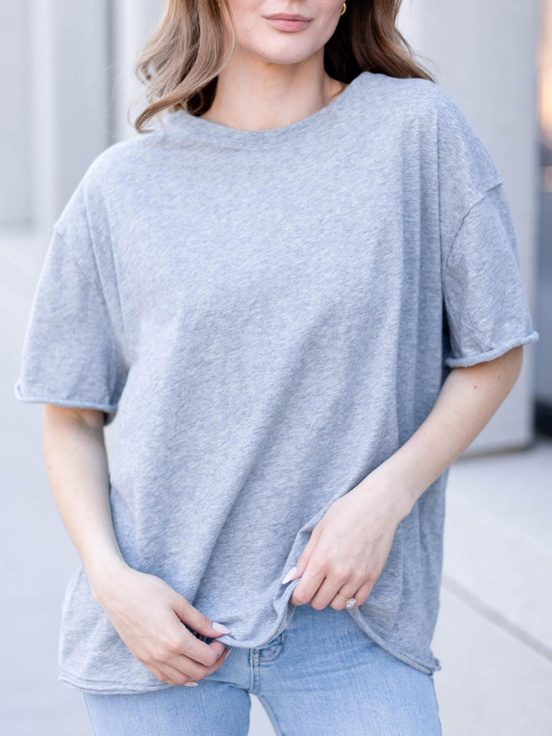 heather grey oversized tee