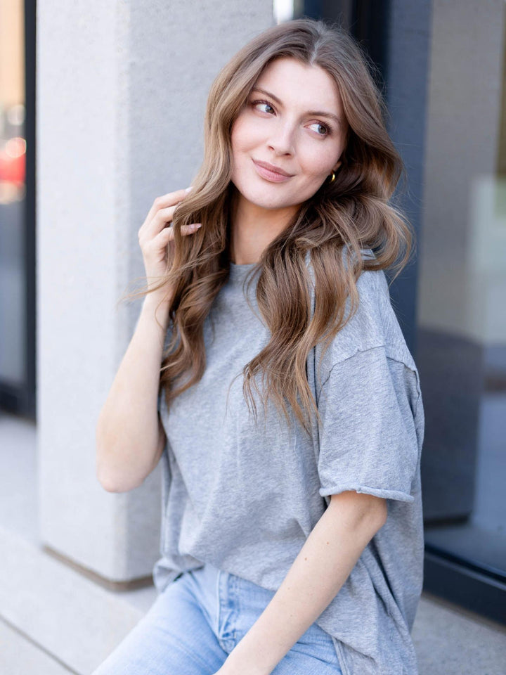 heather grey oversized tee