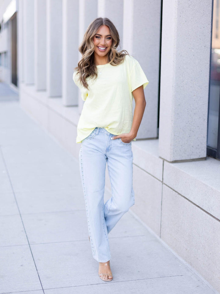 bright yellow oversized tee