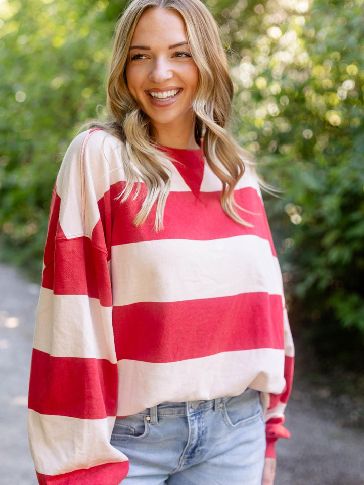 pink and red top 