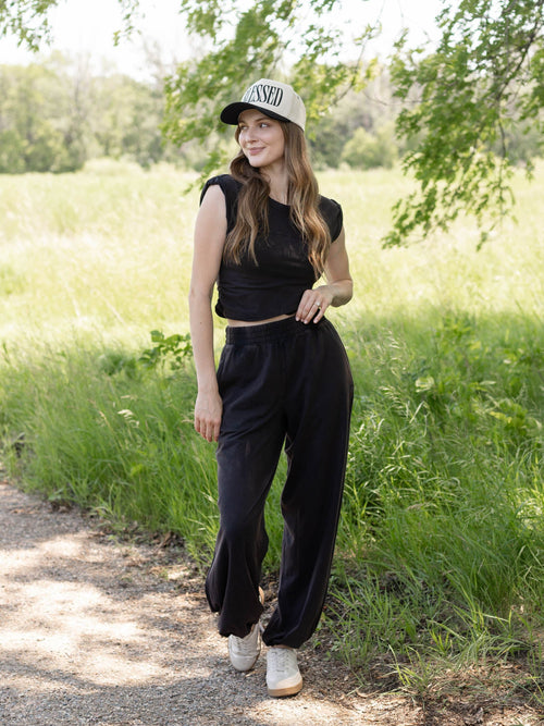 washed black crossover set