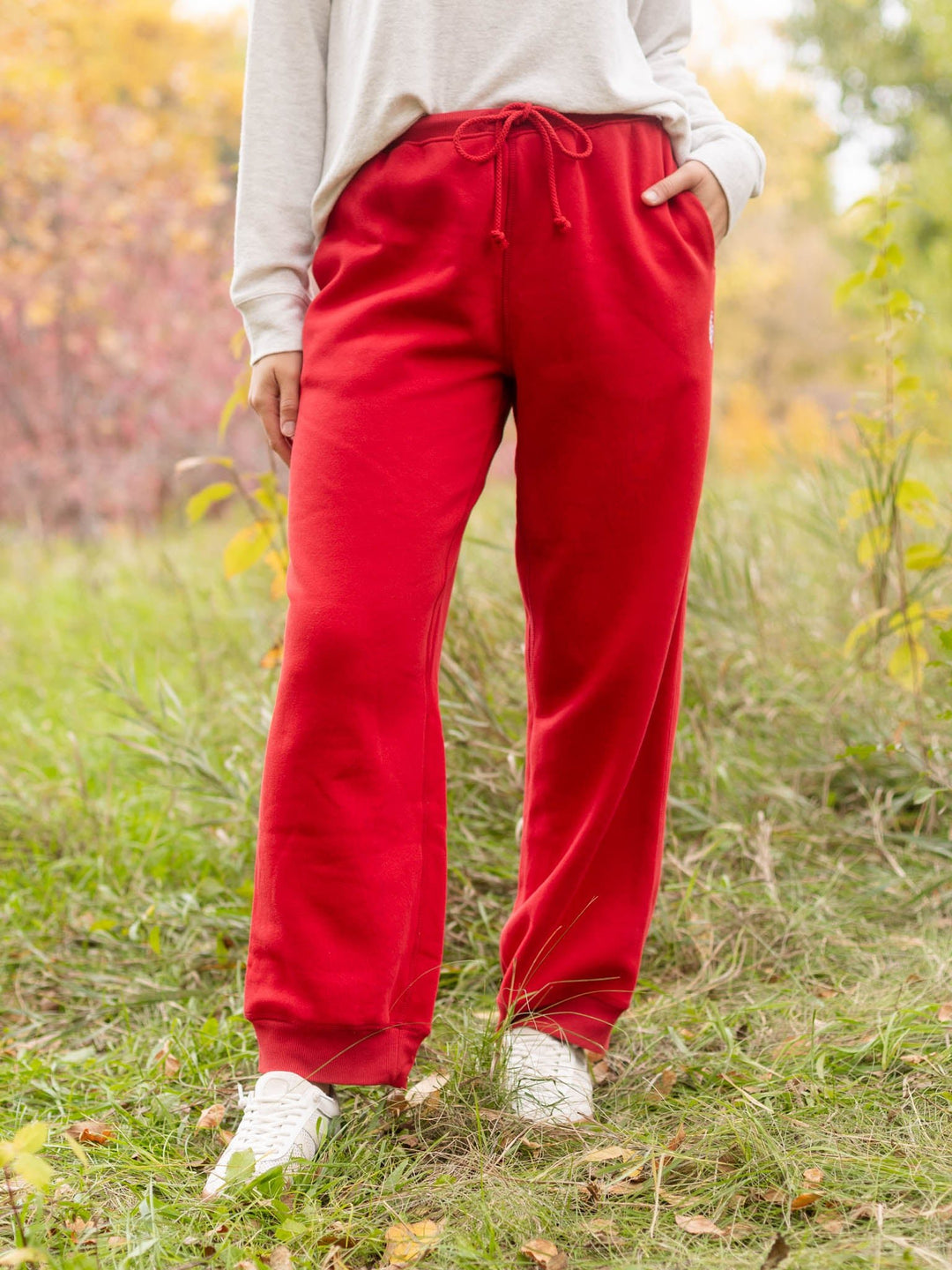 red joggers