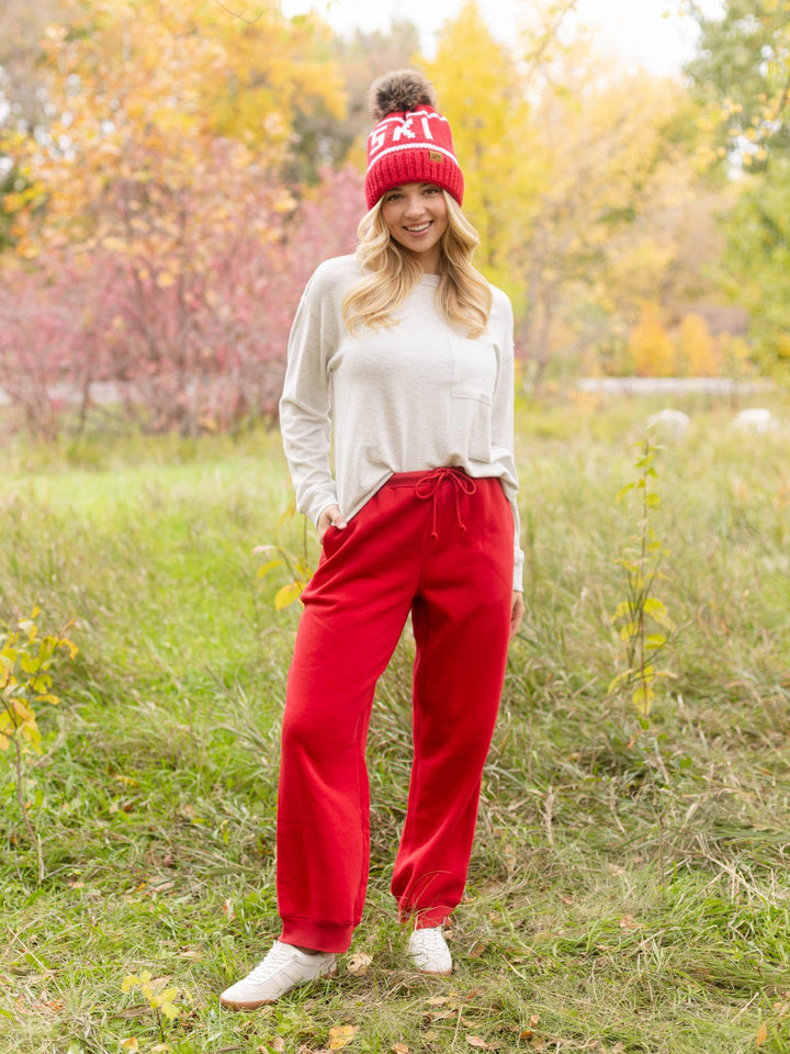 red pants