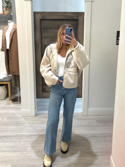 neutral snap button jacket