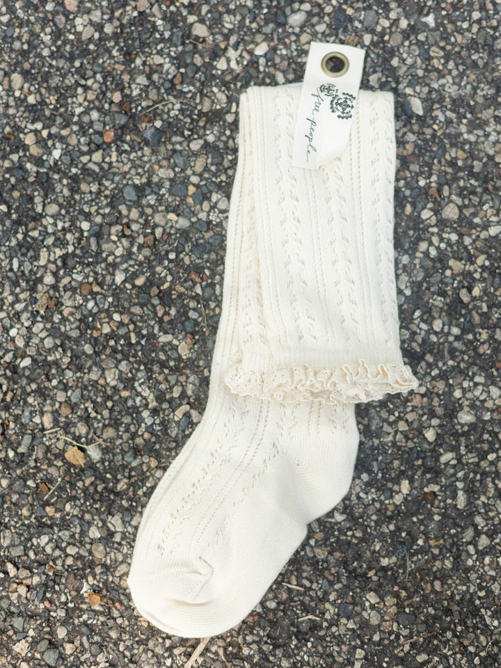Free People Misty Net Pointelle Tall Socks
