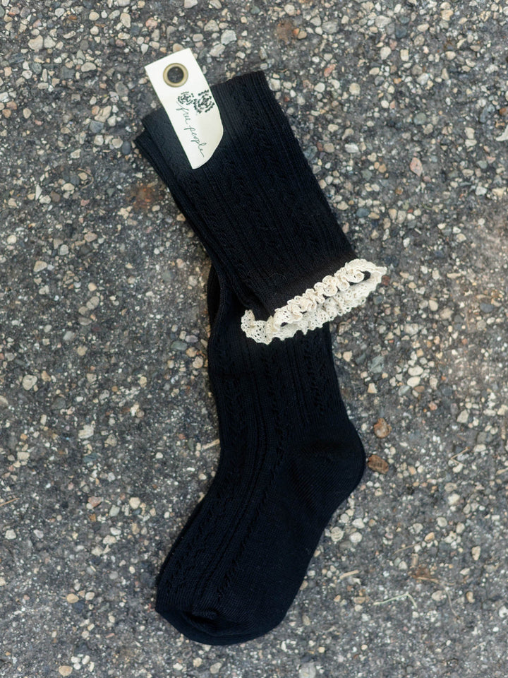 Free People Misty Net Pointelle Tall Socks