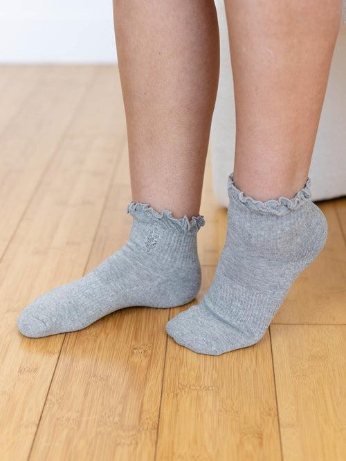 grey ruffle socks