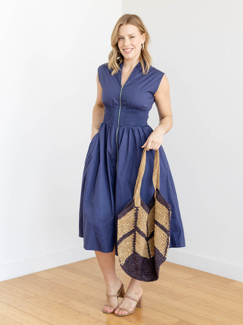 two tone straw tote bag