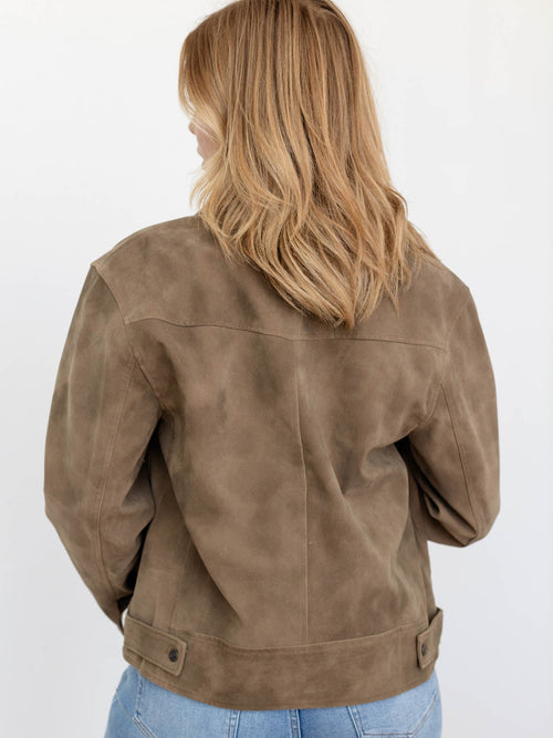 dark green vegan structured jacket