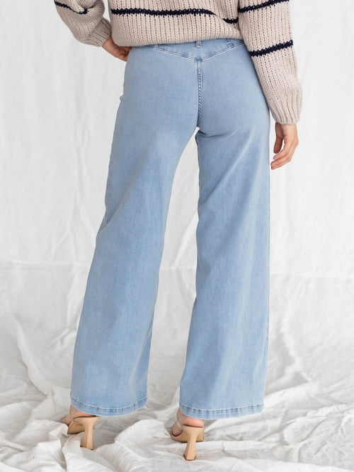 palermo light wash wide leg denim