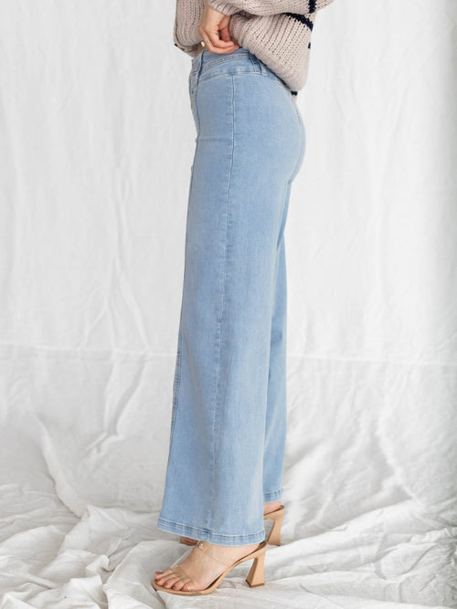palermo light wash wide leg denim