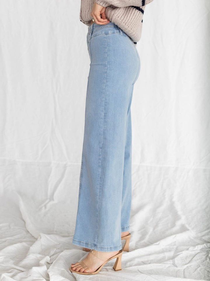 palermo light wash wide leg denim