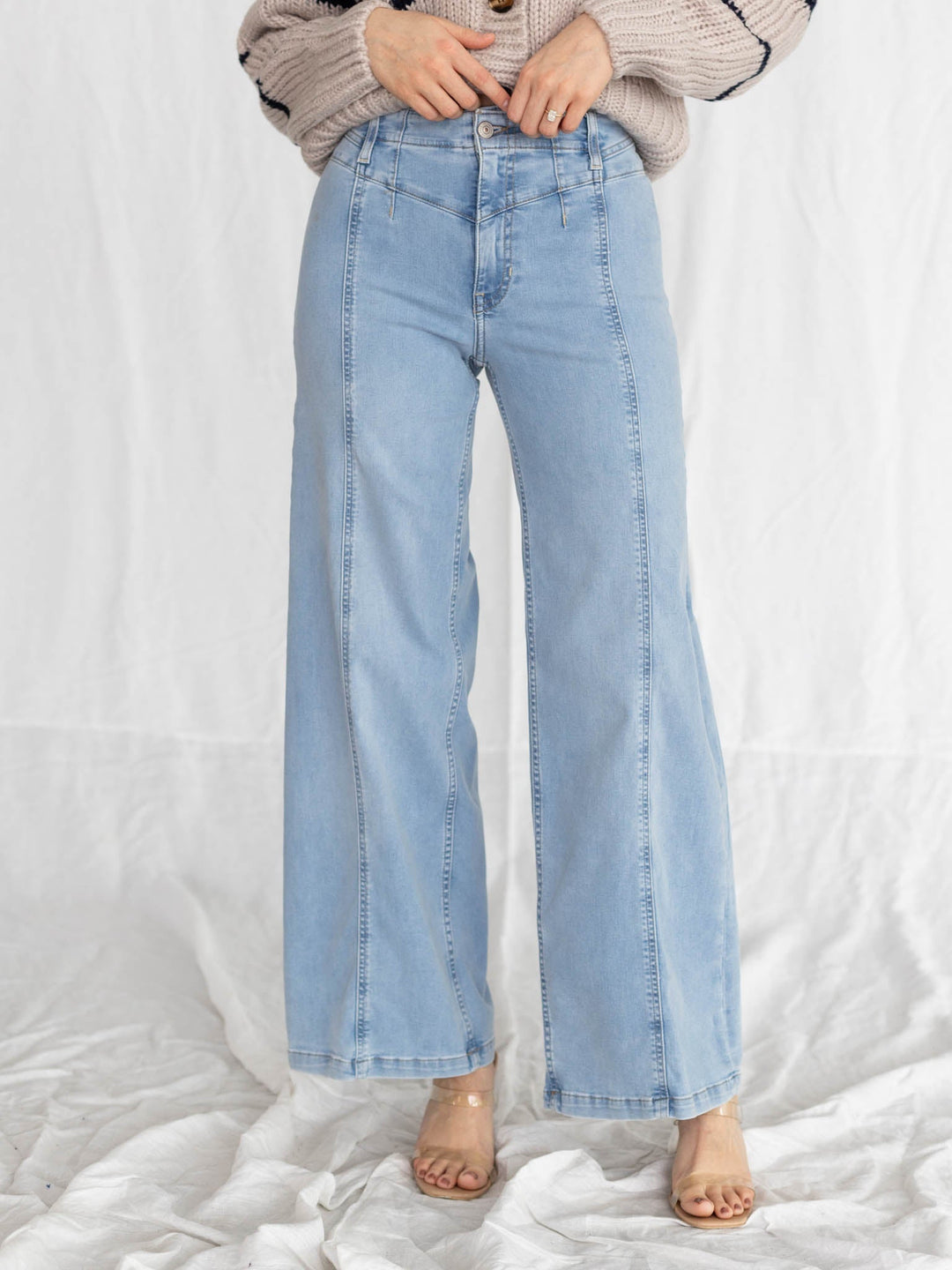 palermo light wash wide leg denim