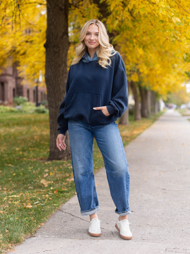 Free People Plaid Final Call Hoodie