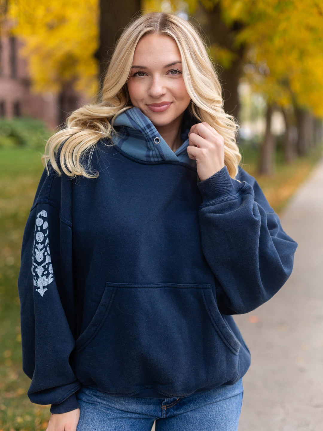 Free People Plaid Final Call Hoodie