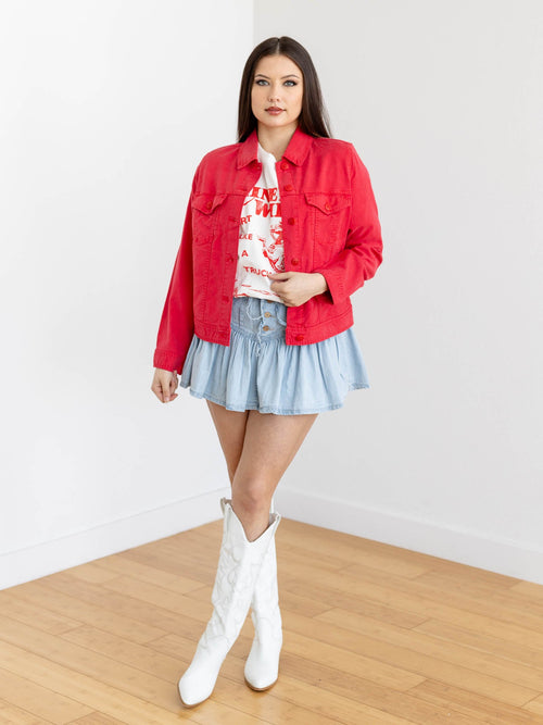 playful denim mini skirt