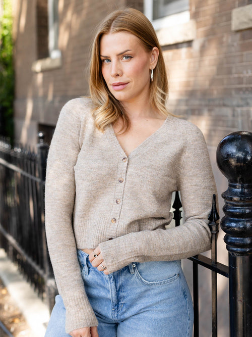 brushed vneck cardigan