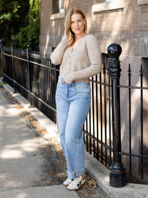 brushed vneck cardigan