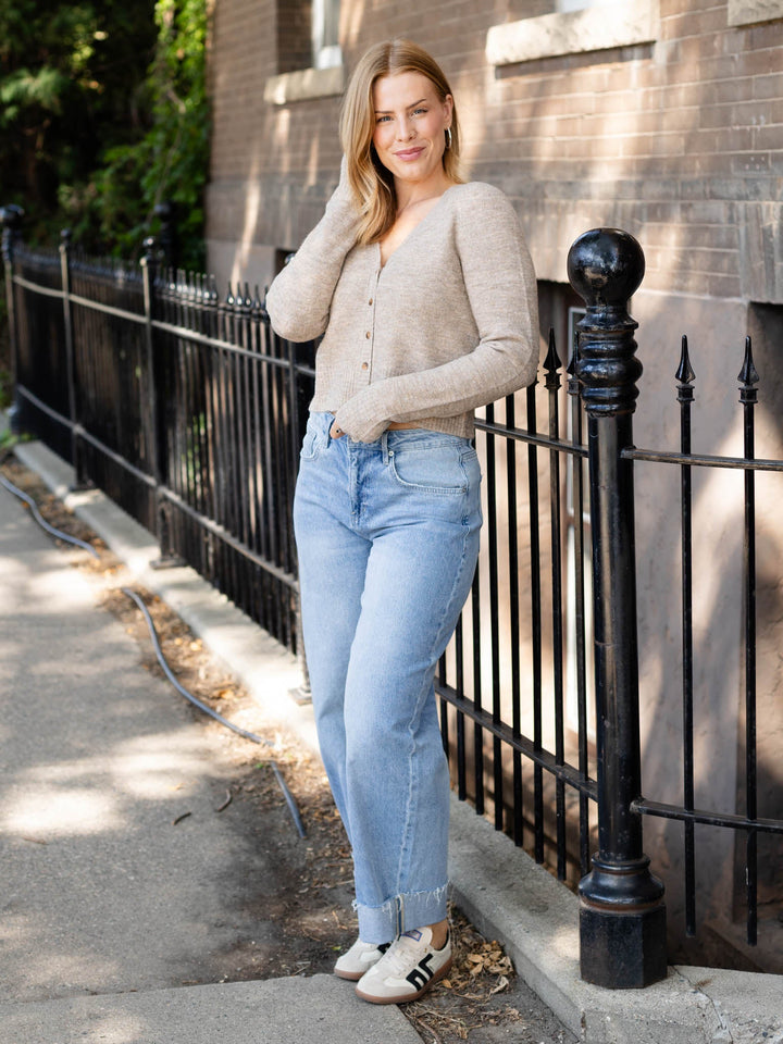 brushed vneck cardigan