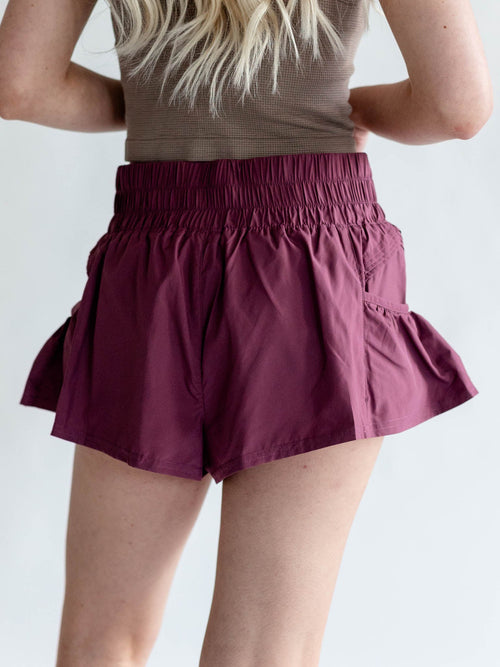 woven wine free people shorts