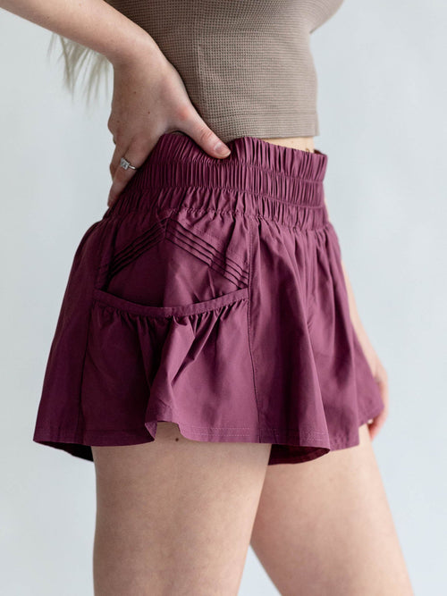 woven wine free people shorts