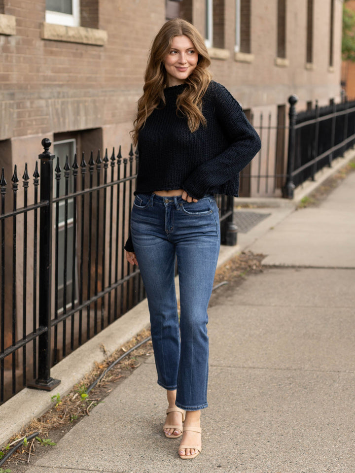 black sweater