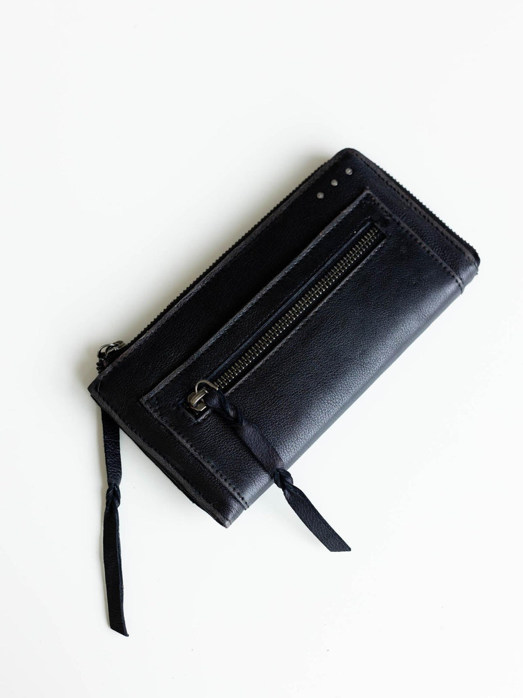 free people black leather wallet