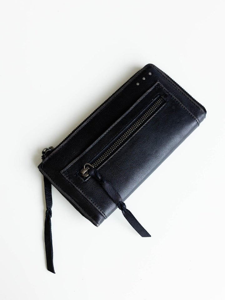 free people black leather wallet