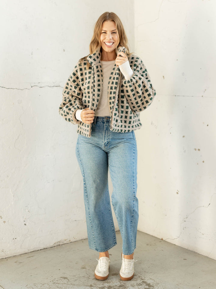 Fuzzy Printed Sherpa Jacket