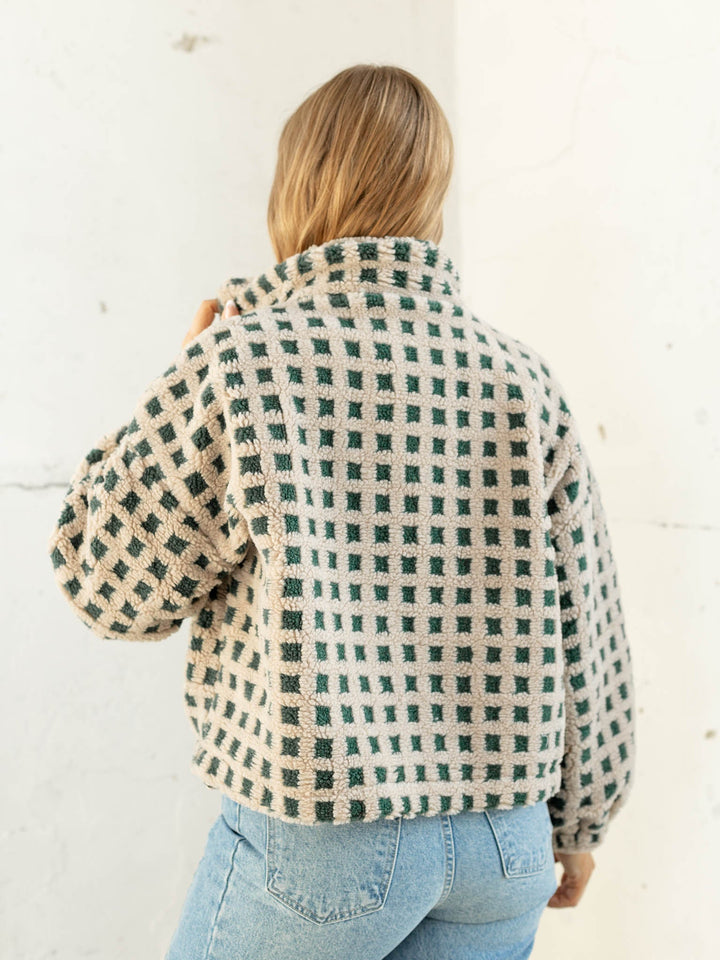 Fuzzy Printed Sherpa Jacket