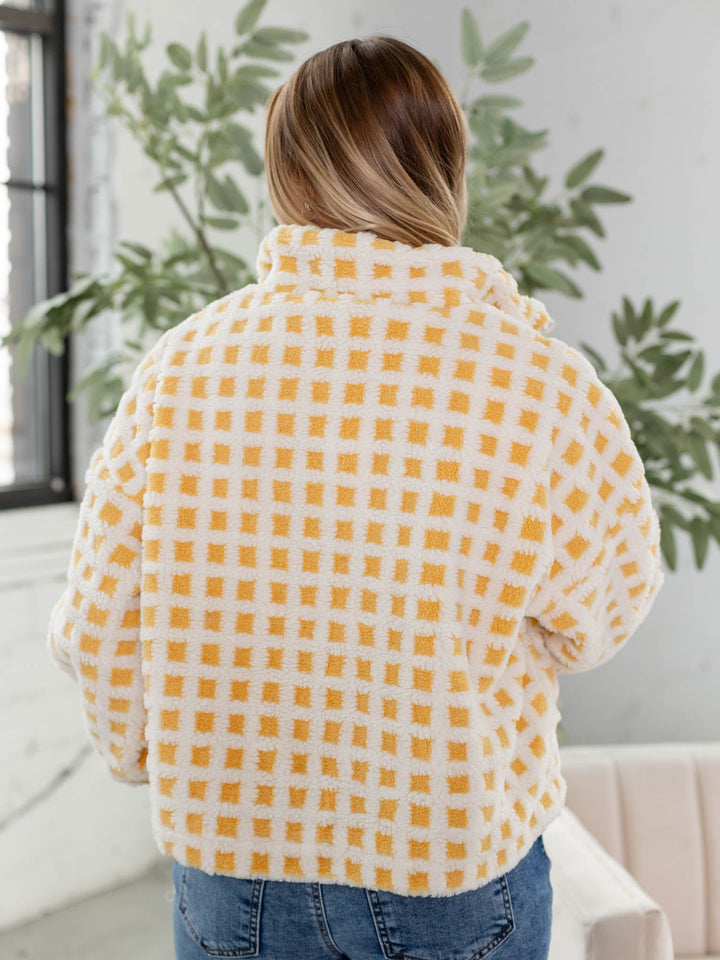yellow checkered coat