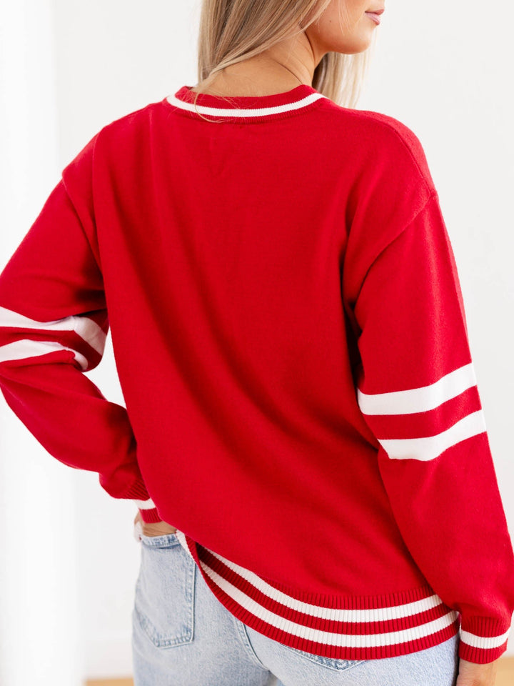 Game Day Long Sleeve Varsity Sweater TopSweaters