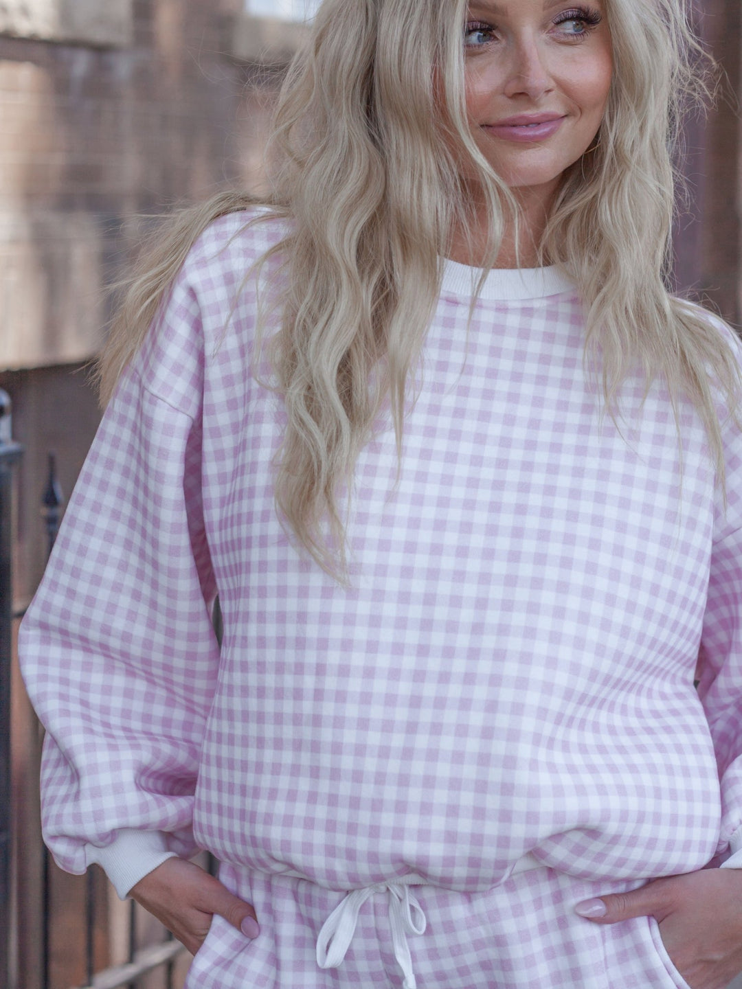 Gingham Print Top