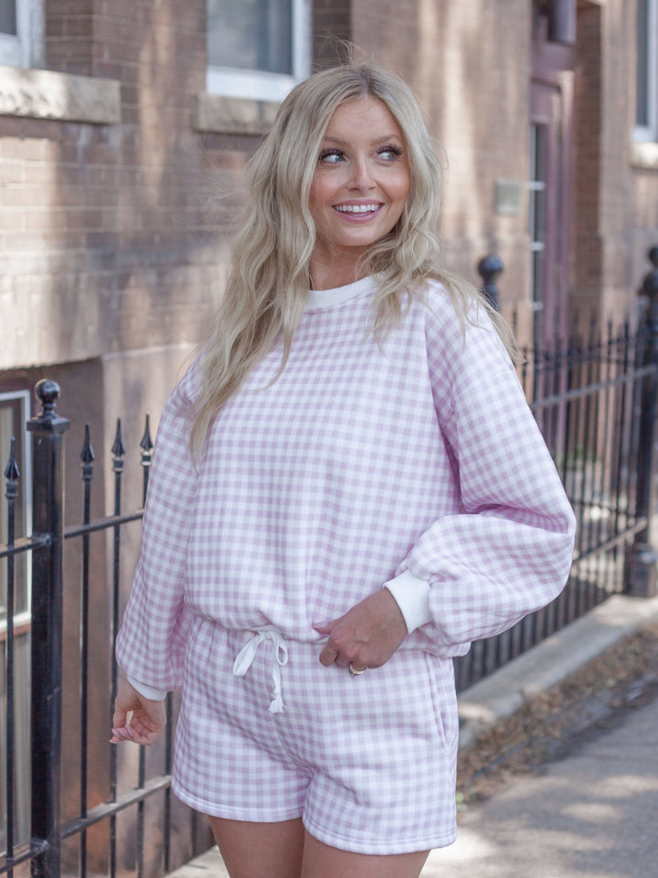Gingham Print Top