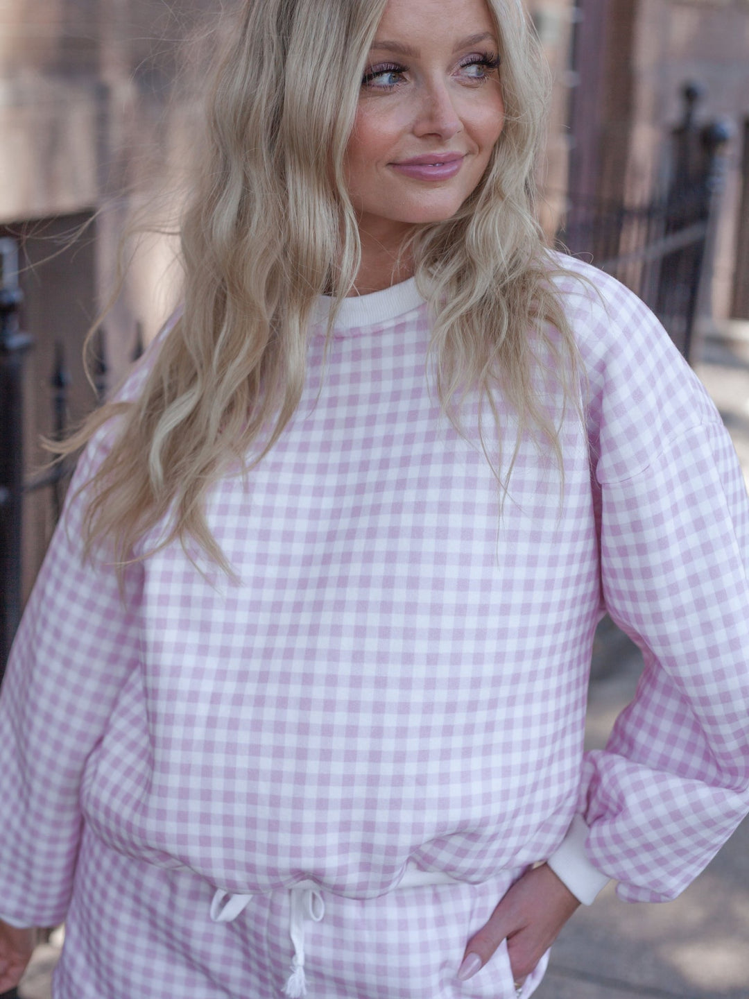 Gingham Print Top
