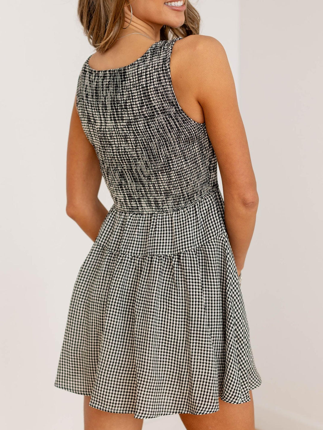 gingham mini dress
