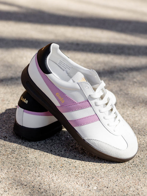 pink and white sneakers