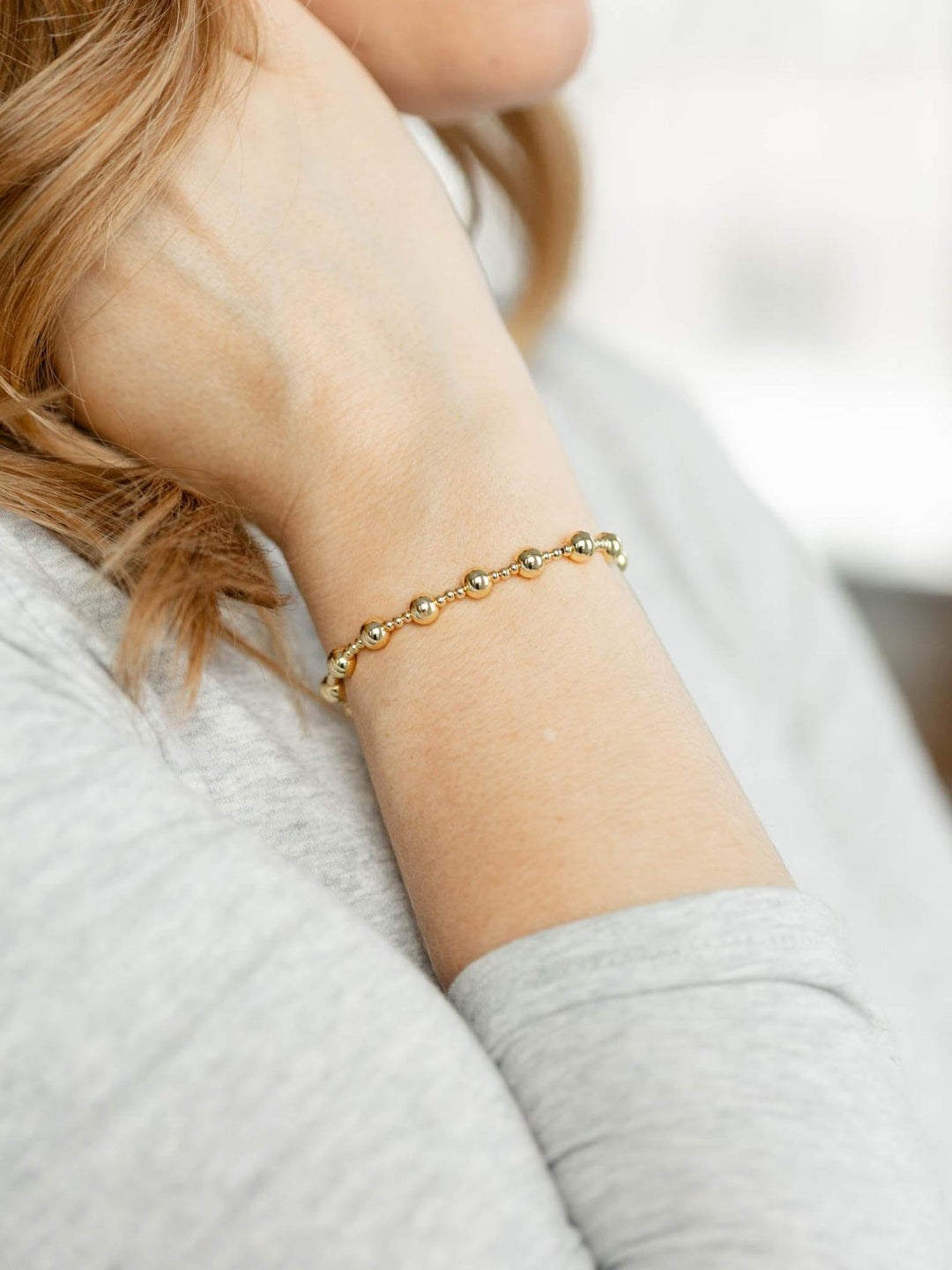 gold dipped beaded bracelet