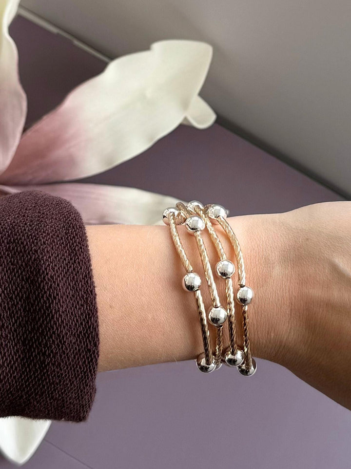 Gold Piping Stretch Bracelets